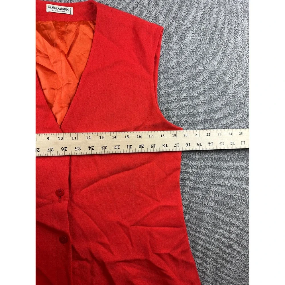 Vintage Giorgio Armani Le Collezioni Vest Women L Red Tailored Blazer Italy Made